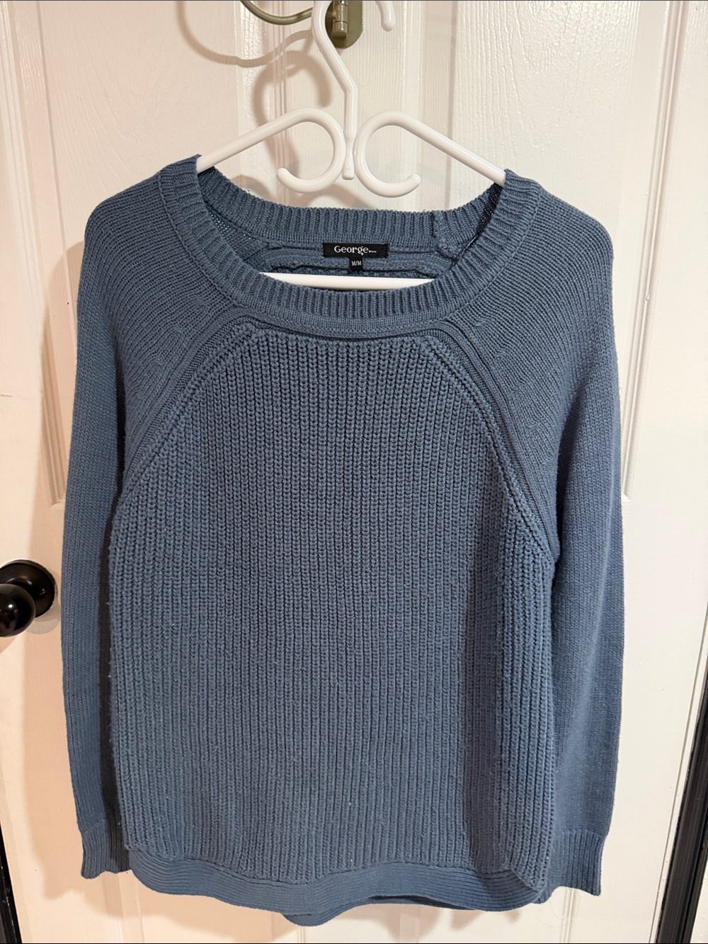 George Slate Blue Ribbed Knit Sweater